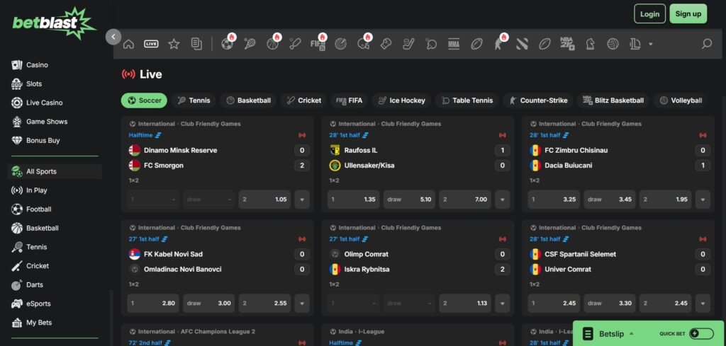 Discover BetBlast Casino live sports betting