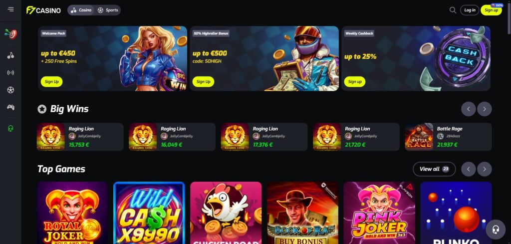 Discover F7 Casino homepage