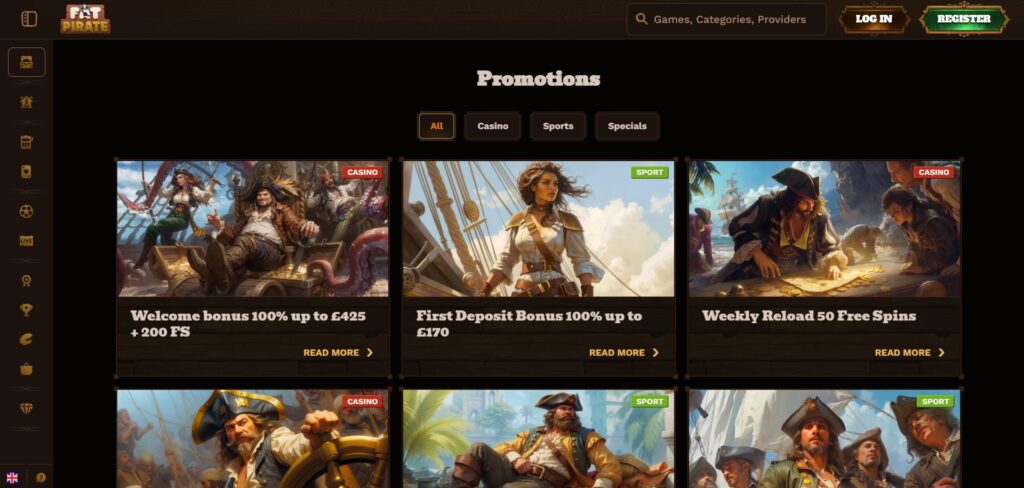 Discover FatPirate Casino promotions