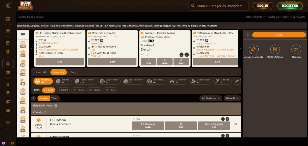 Discover FatPirate Casino sports betting