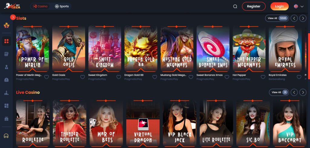 ForzaBet Casino Games Page