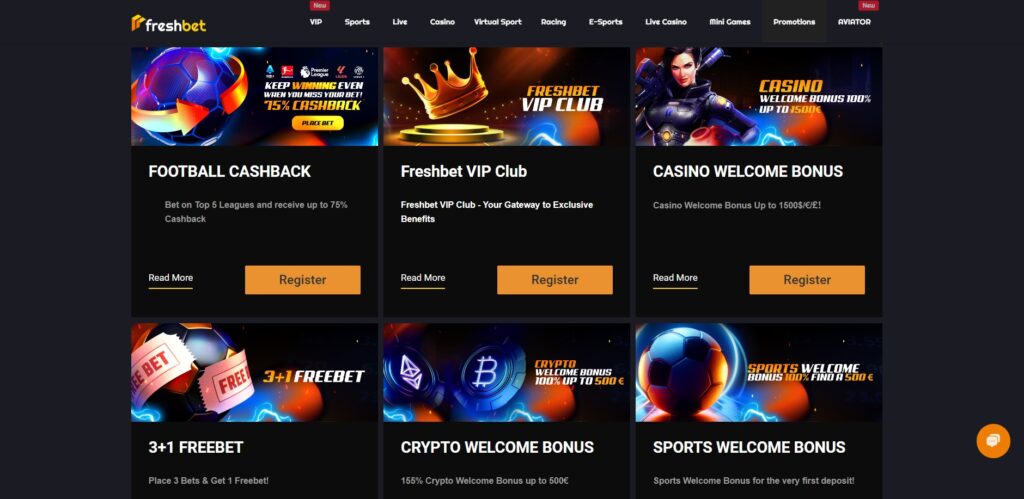 FreshBet Casino Promotions Page