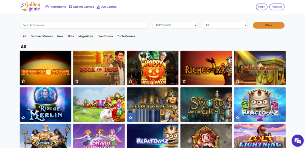 Discover Golden Genie Casino games