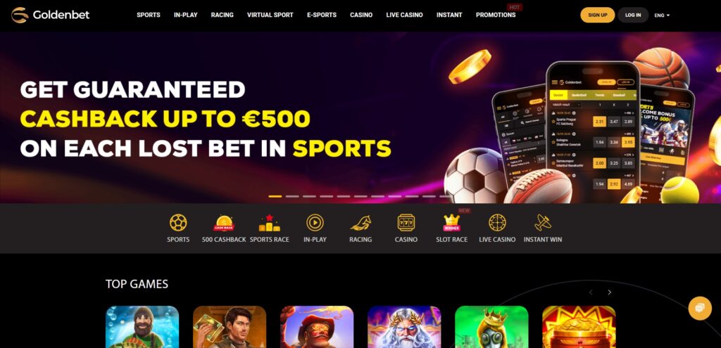 Explore GoldenBet Casino homepage