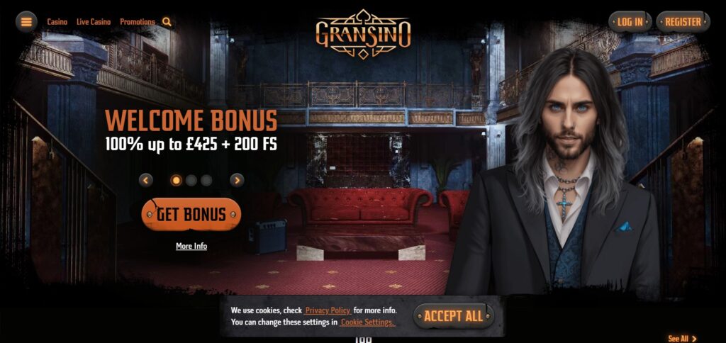 Discover Gransino Casino homepage