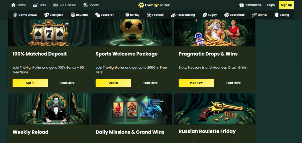 Explore TheHighRoller Casino promotions
