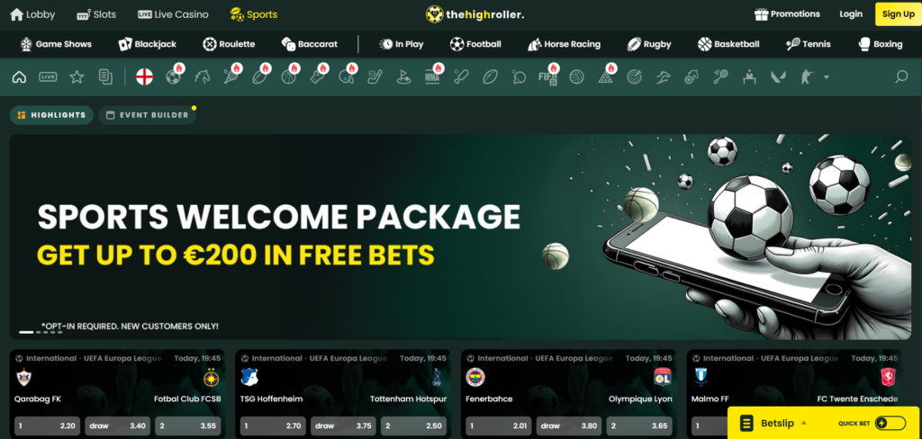 Explore TheHighRoller Casino sports betting