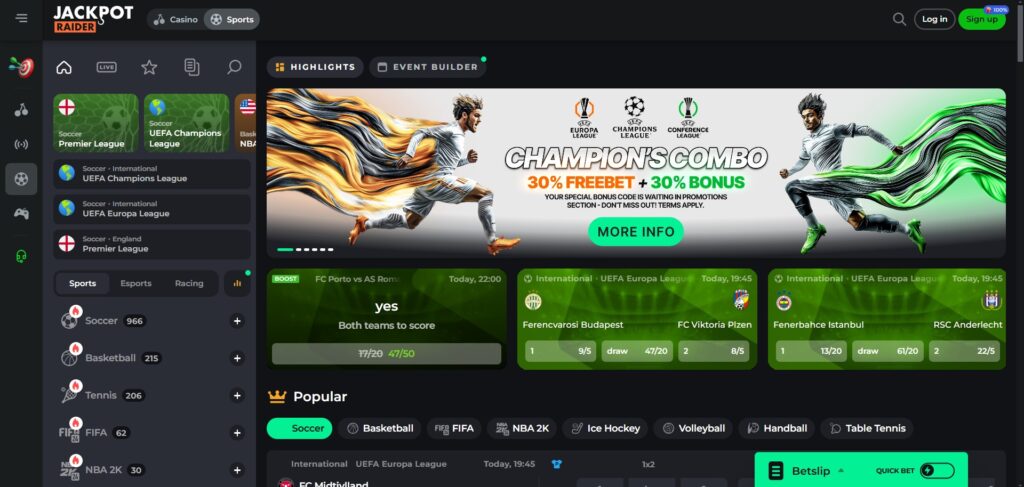 Explore Jackpotraider Casino sports betting
