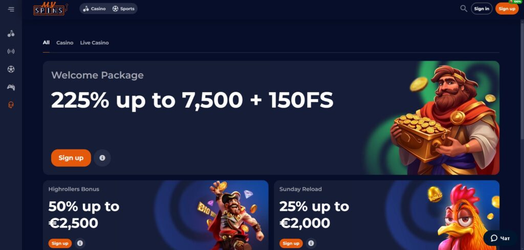 Explore MySpins Casino promotions