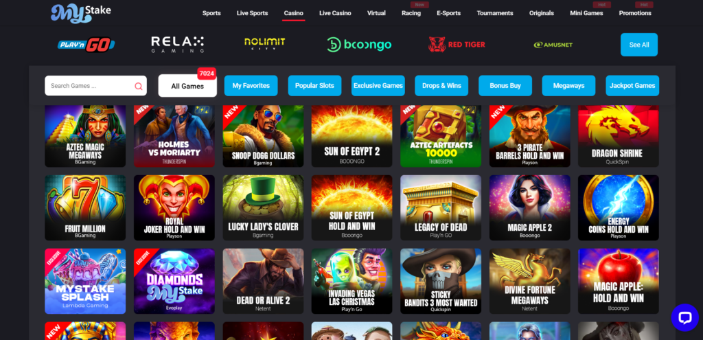 Discover MyStake Casino games