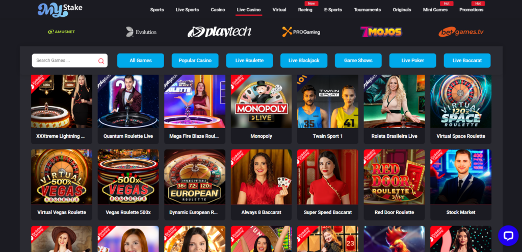Discover MyStake Casino live games