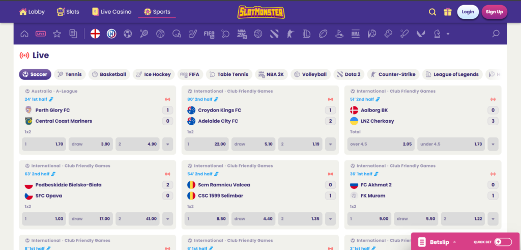 Discover Slotmonster Casino live sports betting