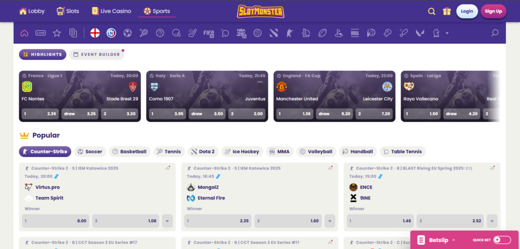 Discover Slotmonster Casino sports betting