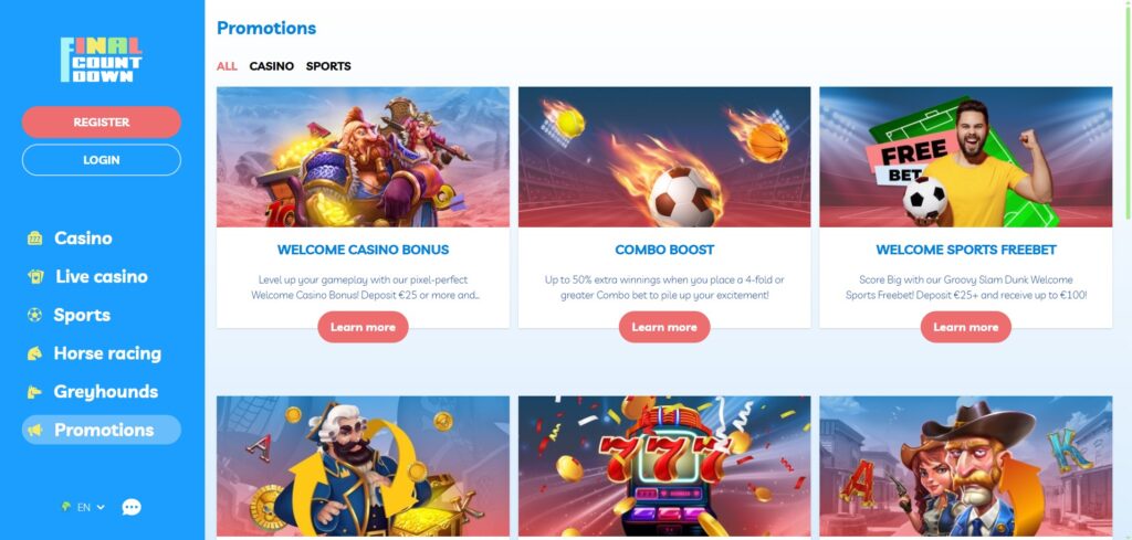 Learn about Final Countdown Casino promotions