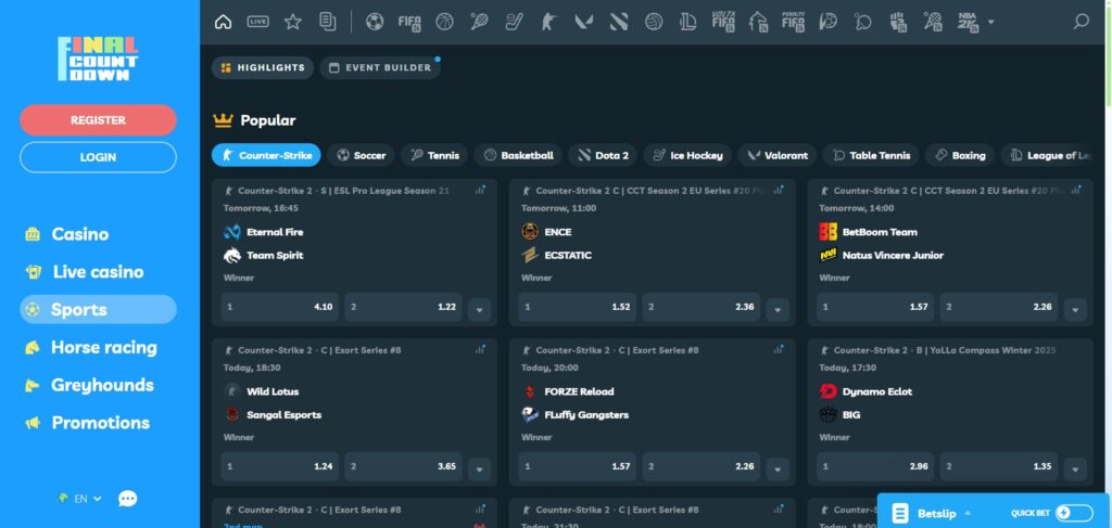 Learn about Final Countdown Casino sports betting