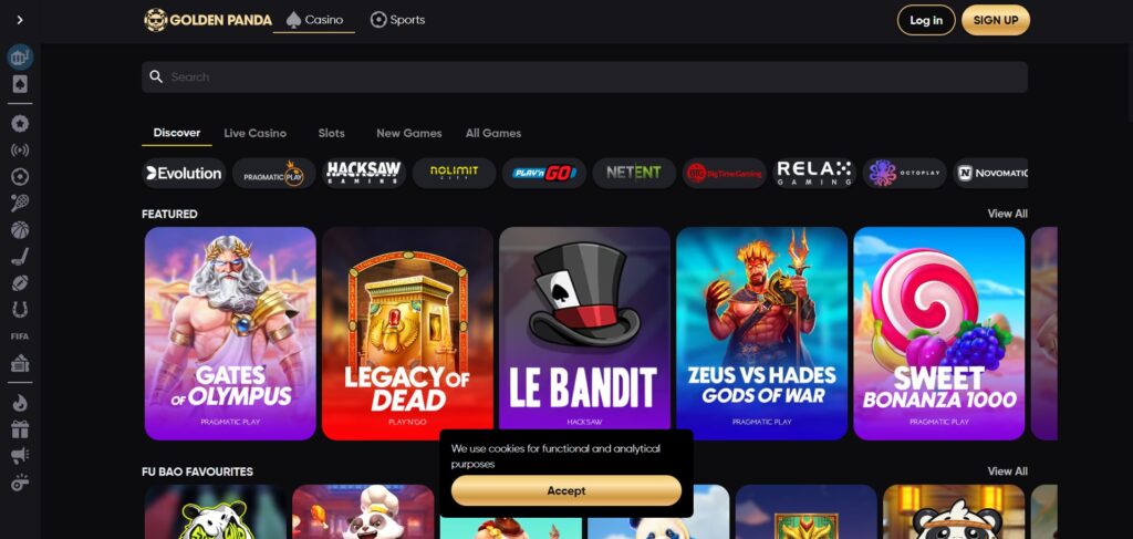Explore Golden Panda Casino games