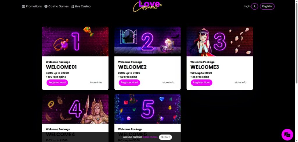 Learn about Love Casino promotions