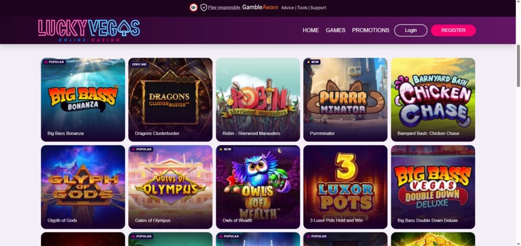 Explore Lucky Vegas Casino game page
