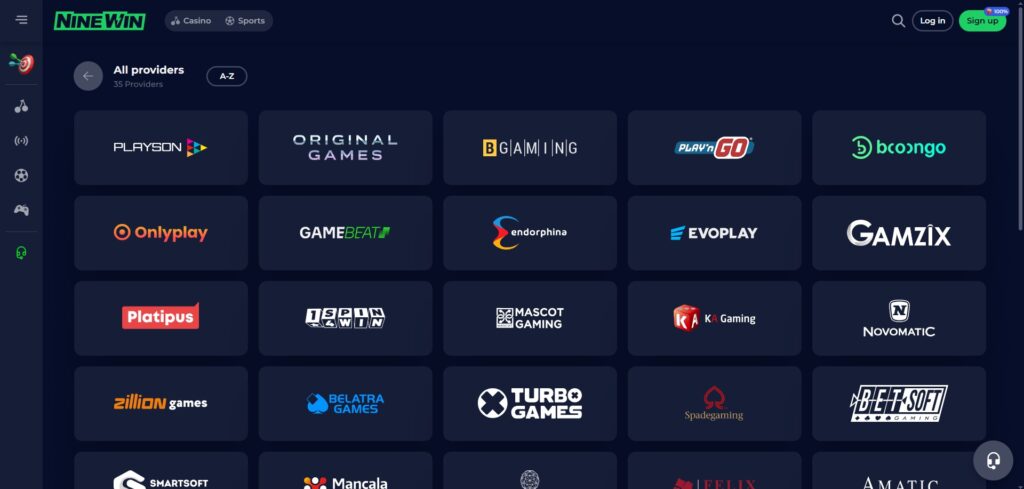 NineWin Providers Page