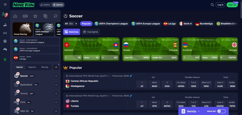 Explore NineWin Casino sports betting