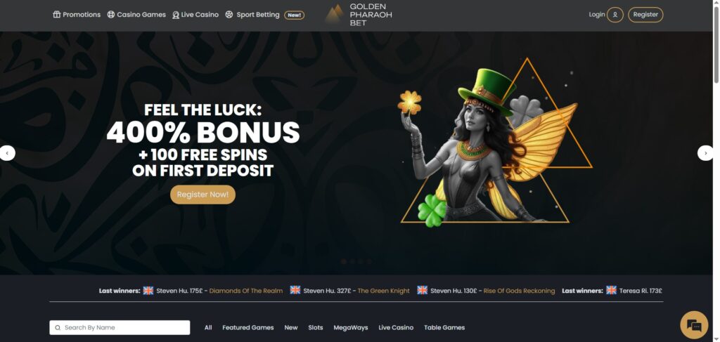 Discover Golden Pharaoh Casino homepage