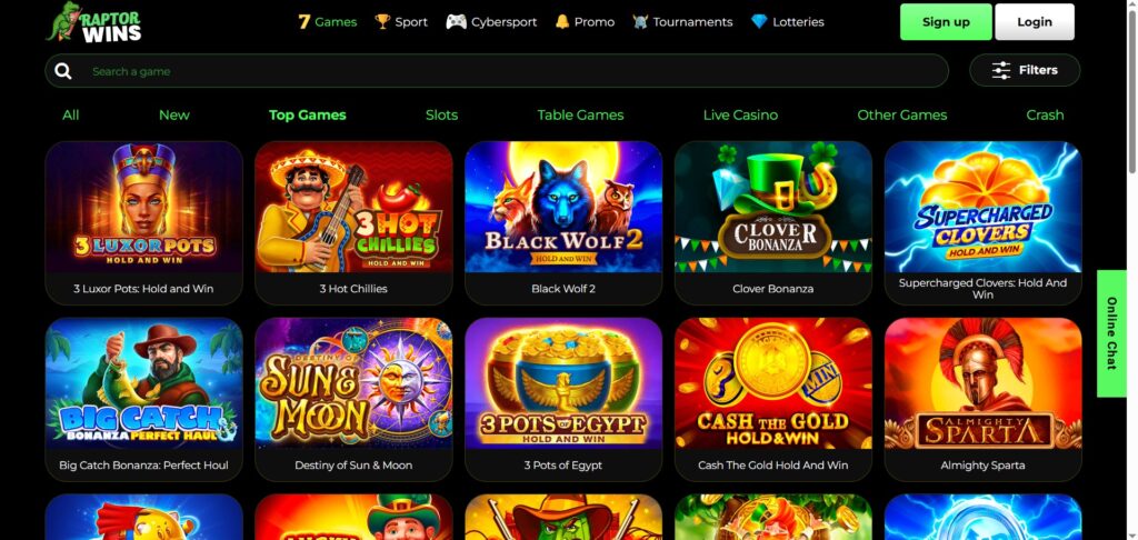 Explore Raptor Wins Casino games