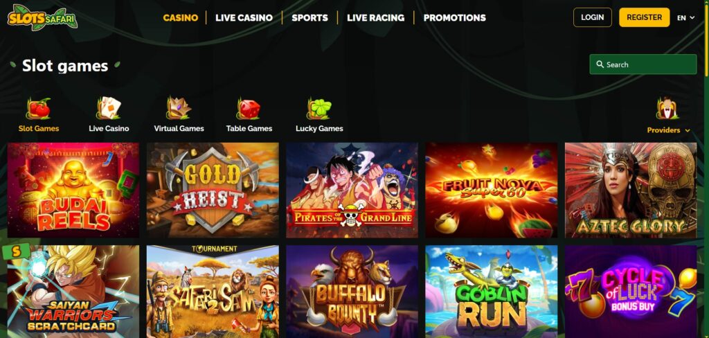 Discover Slots Safari Casino game page
