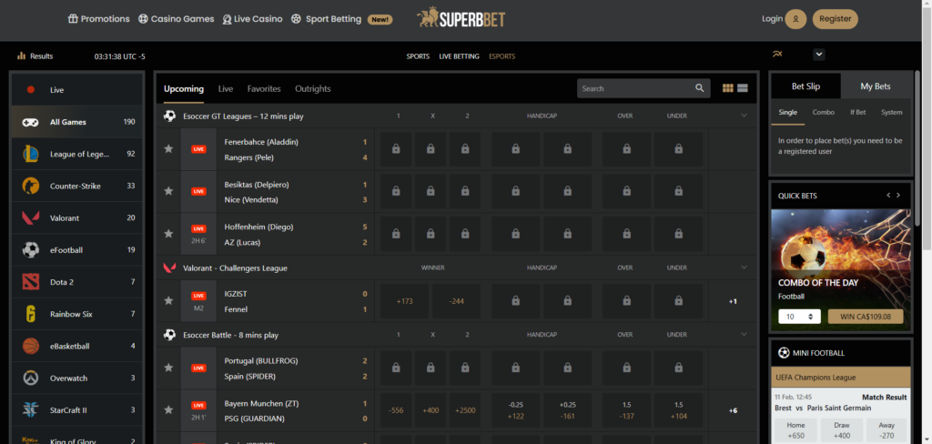Explore Superb.bet Casino eSport betting
