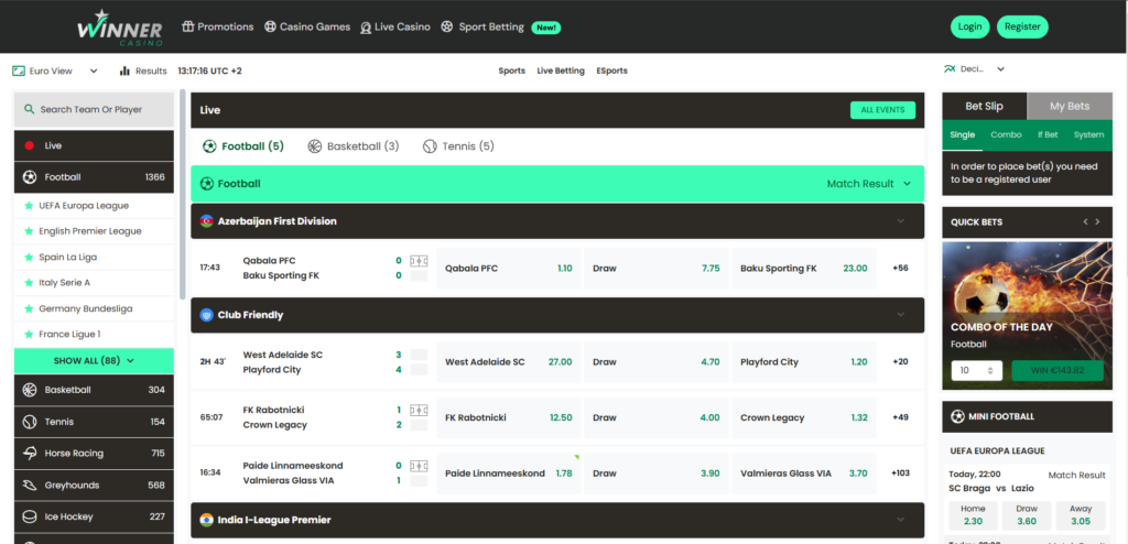 Explore Winner Casino sport page