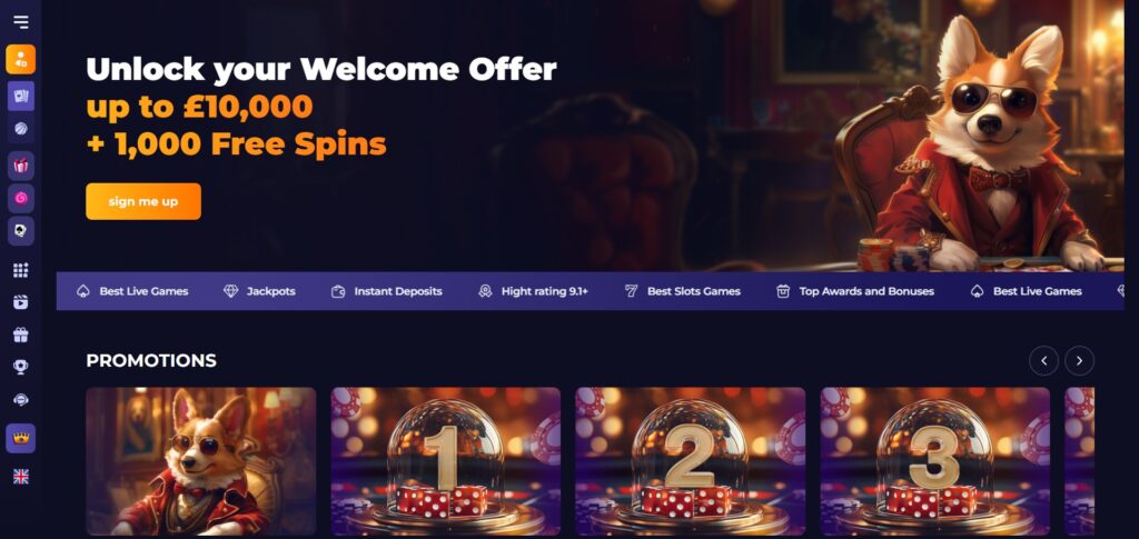 CorgiSlot Casino Home Page