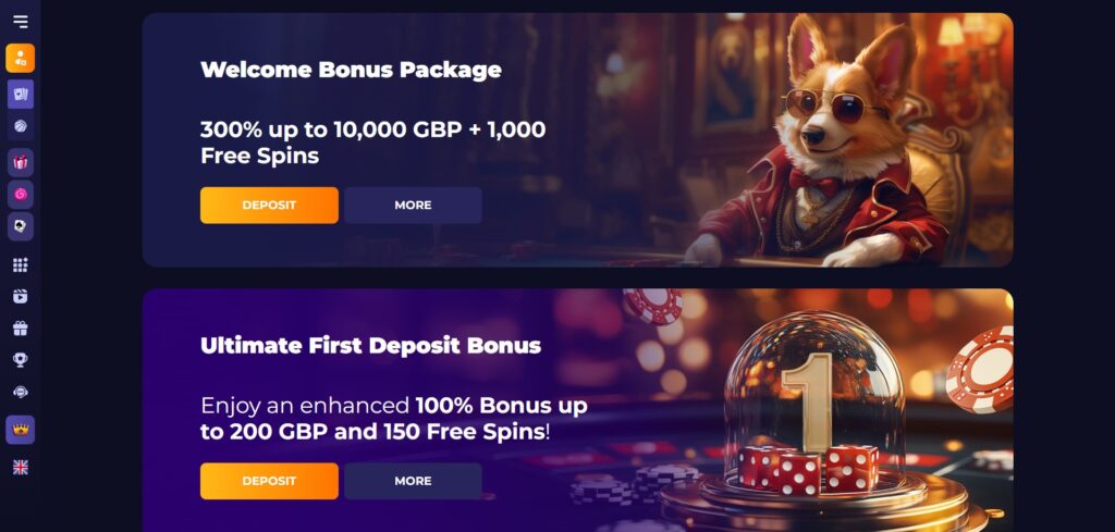CorgiSlot Casino Promotions Page