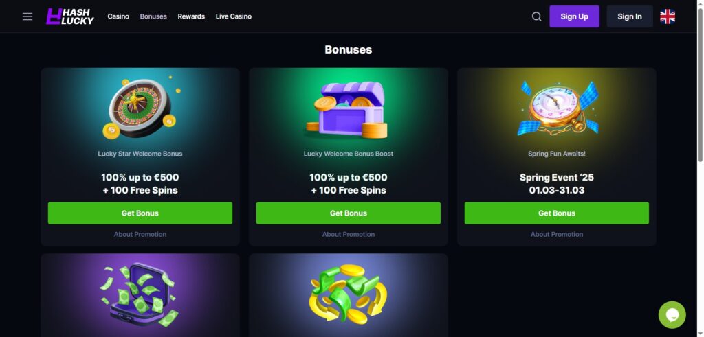 Hash Lucky Promotions Page