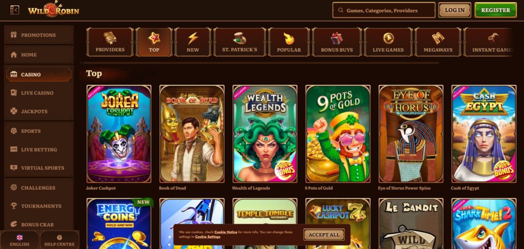 Explore Wild Robin Casino slots