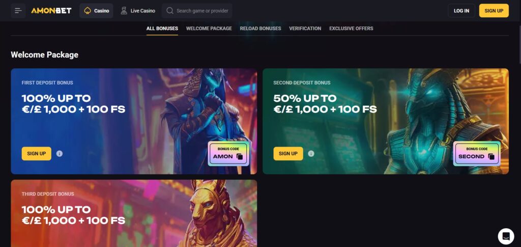 Learn about Amonbet Casino promotions