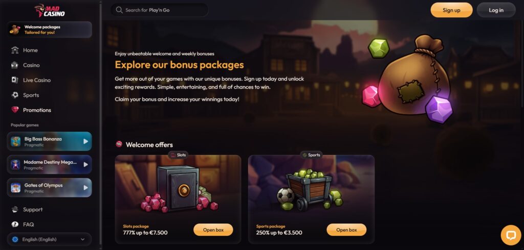 MadCasino Promotions Page