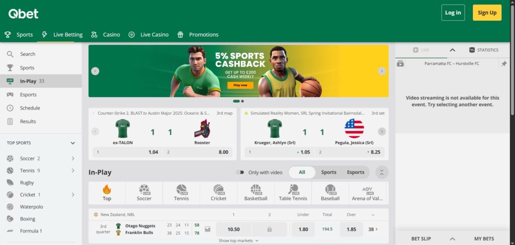 Live Sports Betting at Qbet Casino