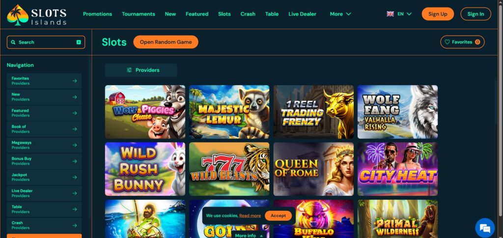 Check out the Slots Islands casino slots page