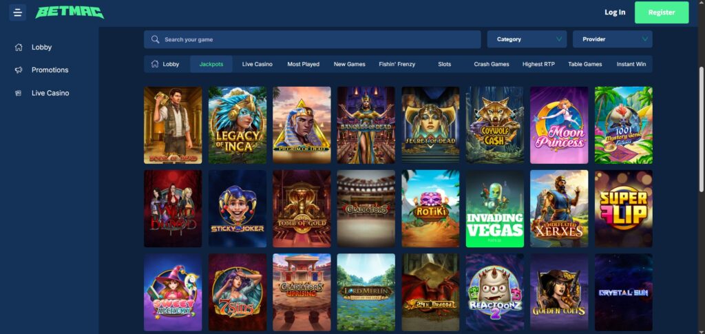 Check out the BetMac casino jackpots page