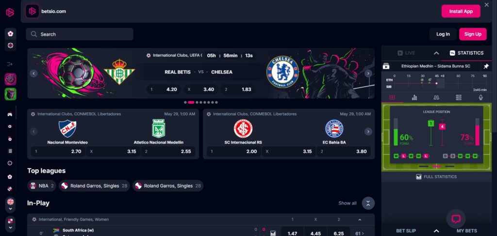 Explore Bets.io Casino sports page
