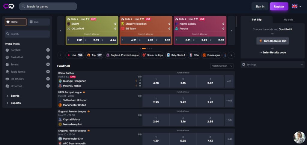 Check out the Crypto-Games Casino sports page