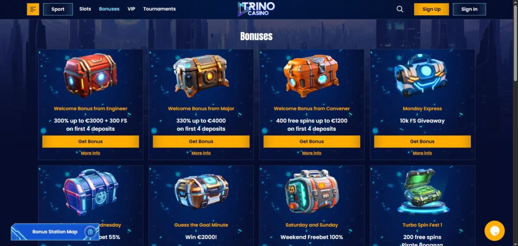 Check out Trino Casino promotions page