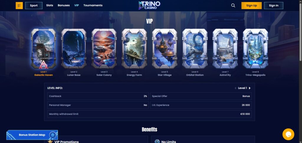 Check out Trino Casino VIP promotions page