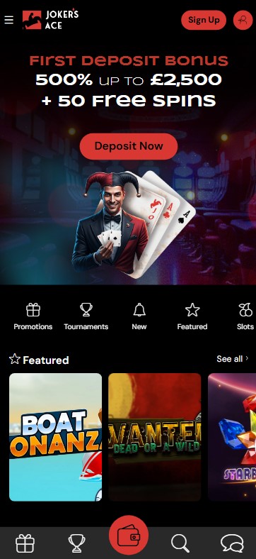 Explore Joker's Ace Casino mobile app