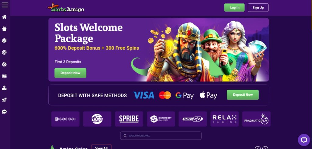 Explore SlotsAmigo Casino homepage