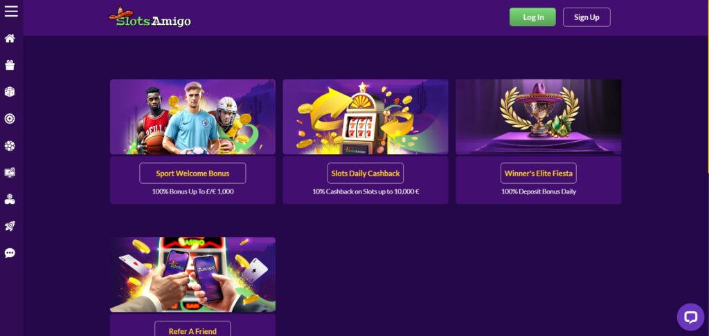 Explore SlotsAmigo Casino promotions page