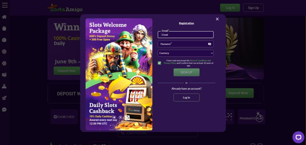 Discover SlotsAmigo Casino sign up