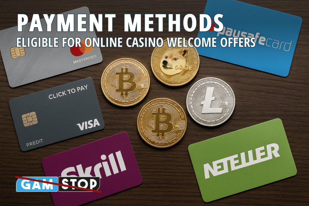 Explore payment methods eligible for welcome offers casino