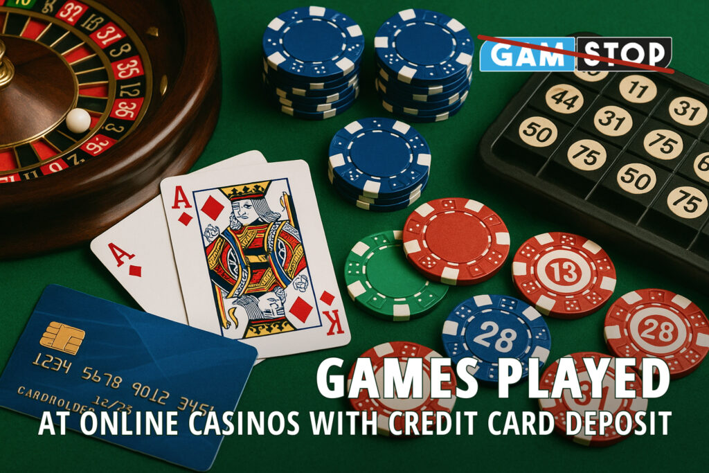 Discover games played at online casinos with credit card deposit