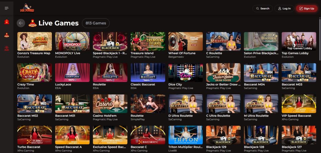 Discover Mr Jones Casino live dealer games