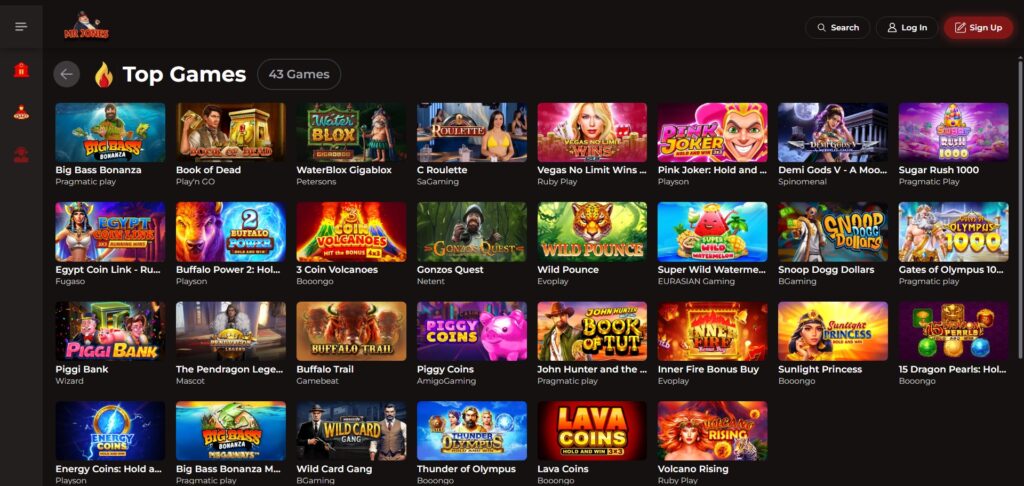 Discover Mr Jones Casino top games